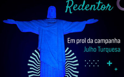 Cristo Redentor em prol da campanha “Julho Turquesa”